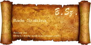 Bade Szabina névjegykártya